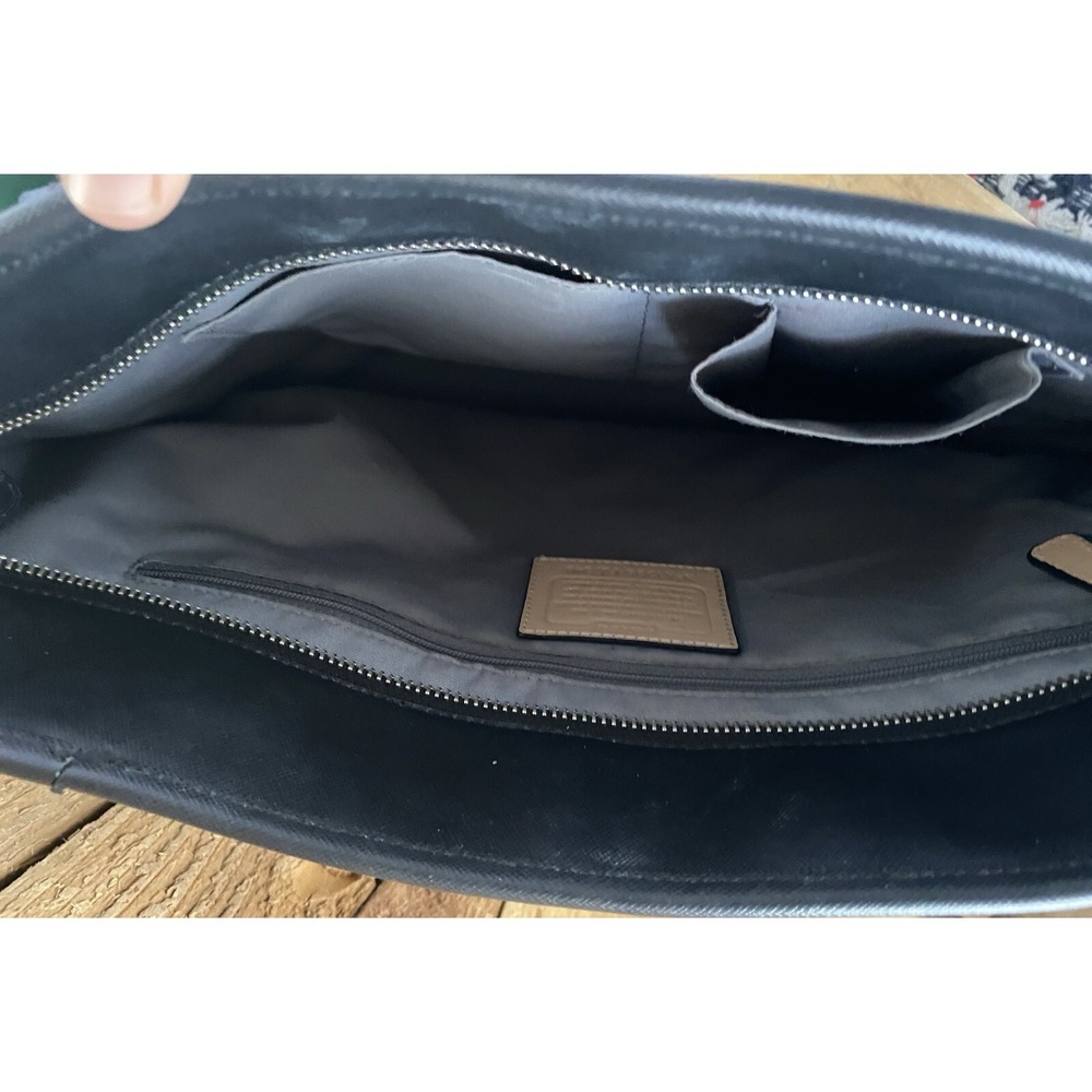 Designer Authentic Coach Purse Black Large Defects On Handle - Picture 4 of 8
